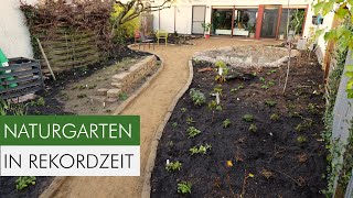 130 m² Reihenhaus-Garten wird in nur 4,5 Tagen zum Naturparadies!