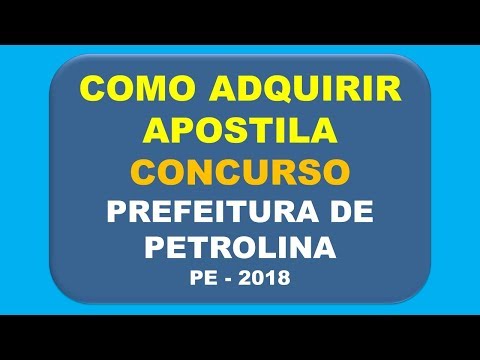 Baixar Apostila Concurso Prefeitura Petrolina - PE 2018