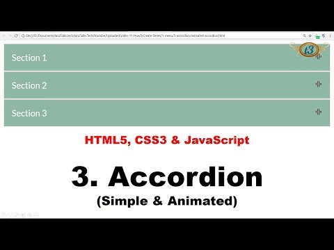 3. Simple & Animated Accordion | Menu | HowToCreate Series | HTML5, CSS3 & JavaScript