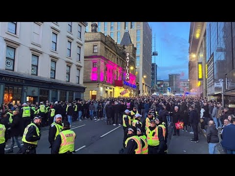 HUGE Police Presence - Utrecht Fans Get ESCORT Through Glasgow For Celtic Europa League