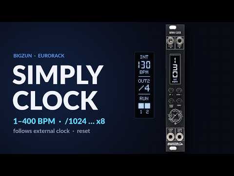 Simply CLOCK Eurorack Master Clock Module 4HP – Clock Divider & Multiplier, 1-400 BPM, Reset, OLED – Bigzun Modular Synth image 7