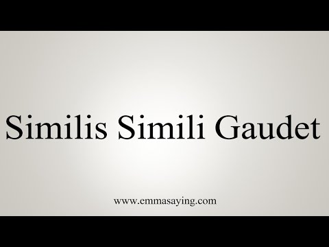 How To Say Similis Simili Gaudet