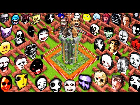 EPIC Cactus Survival Tower in Maze with 100 Obunga Nextbots - Minecraft Animation