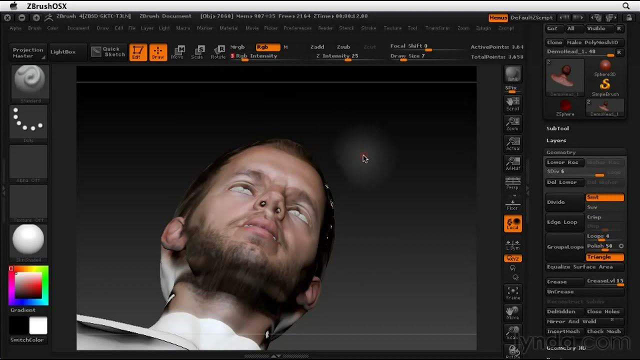 ZBrush Tutorial - Texturing a head: A practical approach