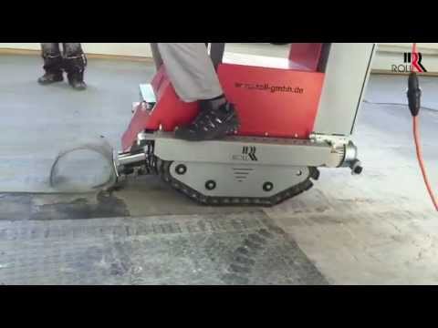Entfernen von Kautschukbelag mit dem ROLL-STRIPPER RO-1 Aufsitzstripper