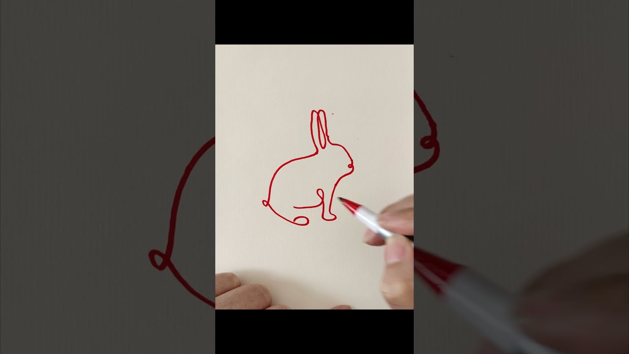One line drawing Rabbit