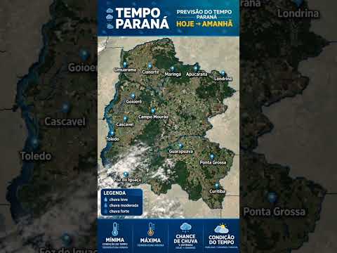Previsão do Tempo no Paraná: Goioerê, Campo Mourão, Apucarana, Toledo e Outras Cidades 🌦️ #tempo