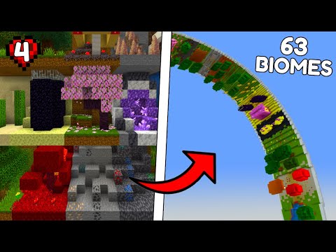 Insane Minecraft Challenge: Building Biome Ring in Hardcore