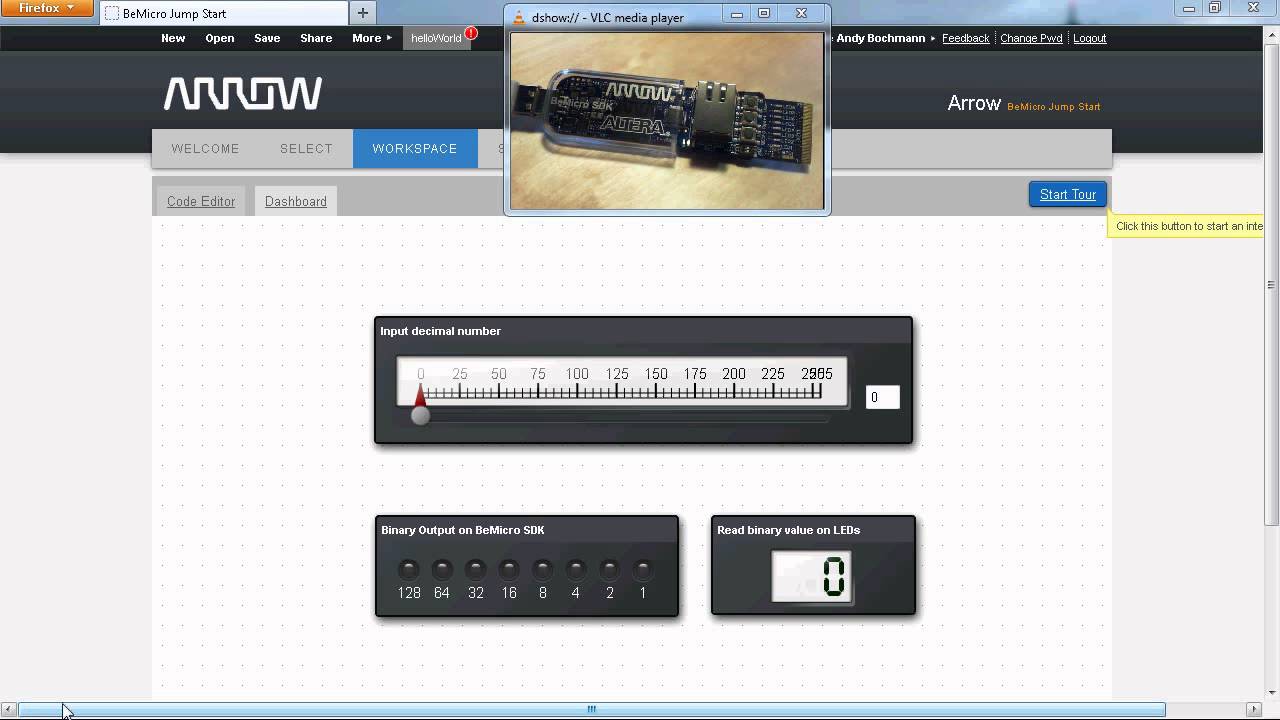 BeMicro Jumpstart Binary Converter Demo