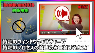 【Bandicam 2025】特定ウィンドウの音声だけ録音する方法