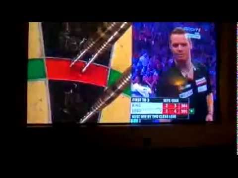 Mervyn King Vs Max Hopp PDC Dart WM 2015 1. Runde 161er Finish zum Sieg