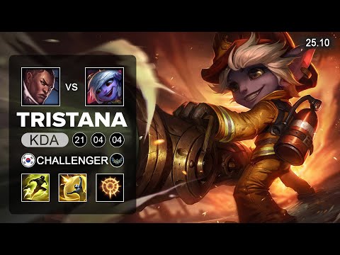 Tristana vs Lucian ADC - KR Challenger - Patch 25.10 Season 15