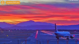 Málaga - Último atardecer del mes de agosto 2025 - Time lapse d las salidas del aeropuerto de Málaga