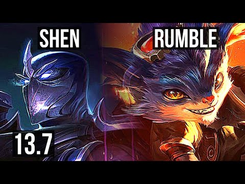 SHEN vs RUMBLE (TOP) | 3/0/4, 2.4M mastery, 1200+ games | KR Master | 13.7
