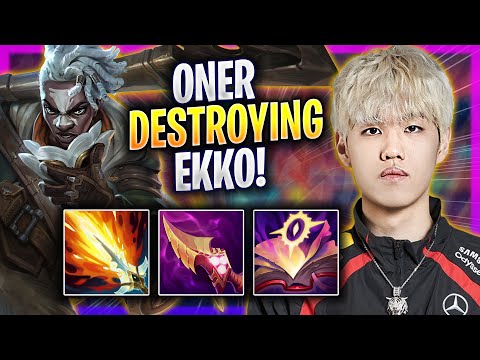 ONER DESTROYING WITH EKKO! - T1 Oner Plays Ekko JUNGLE vs Zyra! | Season 2024