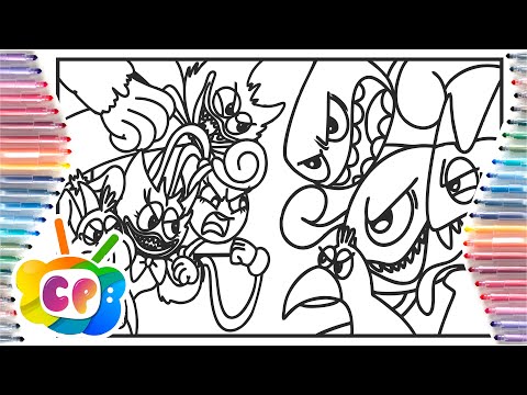 Garten of Banban Vs. Poppy Playtime / GARTEN OF BAN BAN vs Huggy Wuggy coloring page