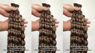 lovebeautywig | 24inch Highlight4/27 Loose Deep Wave I Tip Extensions Human Hair #itipextensions