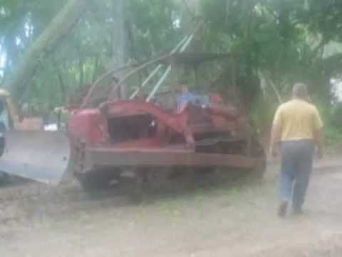 8 year old operates bulldozer!