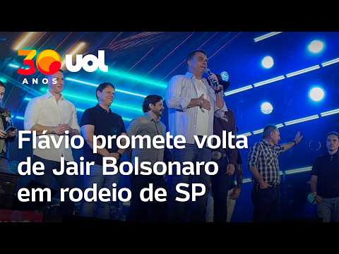 Flávio ignora condenação por tentativa de golpe e promete volta de Jair Bolsonaro em rodeio