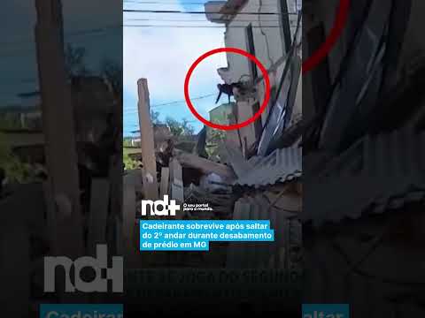 Cadeirante sobrevive após saltar do 2º andar durante desabamento de prédio em MG