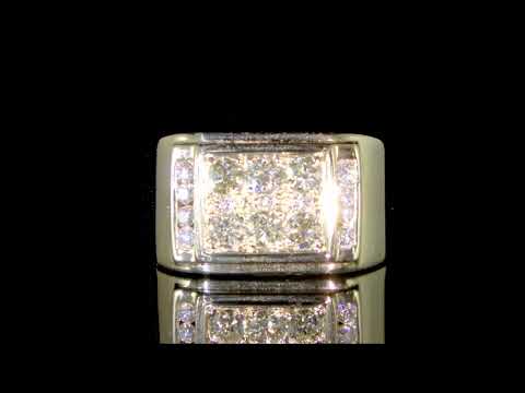 MEN'S 10K YELLOW GOLD 1.08CT TDW CLUSTER DIAMOND RING. Ref. 330 1216A