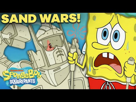 SpongeBob and Patrick Start a Sand Castle War | Full Scene | SpongeBob