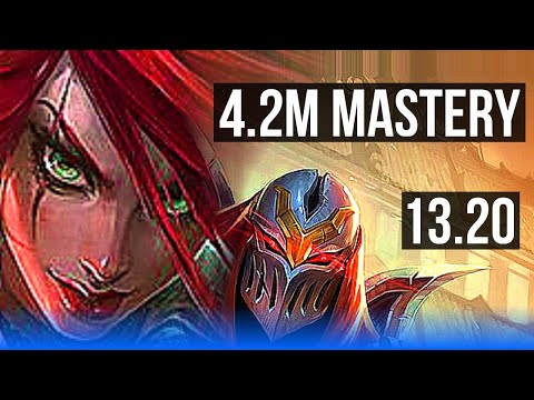 KATA vs ZED (MID) | 4.2M mastery, 7/0/1, 900+ games, Godlike | NA Master | 13.20