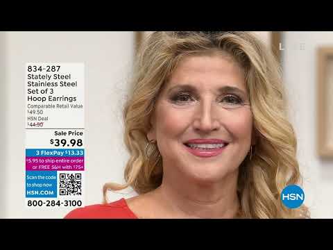 Stately Steel Stainless Steel Set of 3 Hoop Earrings