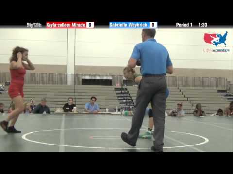 FILA Junior 59 kg / 130 lbs. - Kayla-colleen Miracle vs. Gabrielle Weyhrich