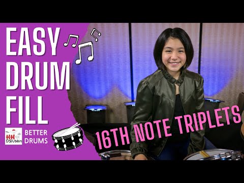 Easy Drum Fill - 16th Note Triplets - Better Drums - Drum Lesson #136