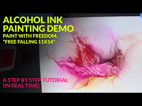 ALCOHOL INK PAINTING DEMO -Tips on how to paint with Freedom. How to Use Alcohol Inks for Beginners.
