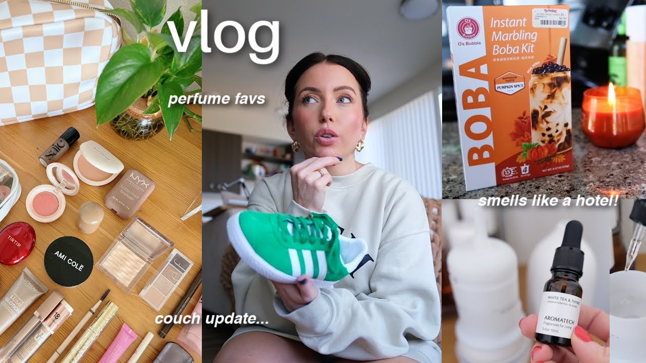 MIXING PERFUMES, PUMPKIN BOBA, AMAZON COUCH UPDATE, ORGANIZING 🎃 / VLOG