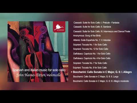 L. Boccherini Sonata G. 6 in C major for cello and continuo, I. Allegro -- John Haines-Eitzen, cello