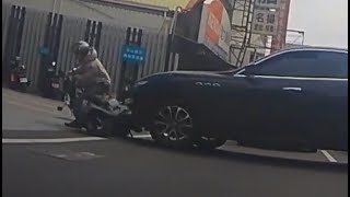 【車禍影片】死角遇到愛：三叉戟與阿北的相遇（2024.03.28 彰化縣員林市中山路二段