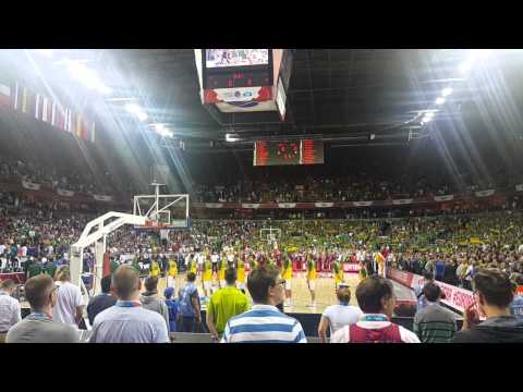 Lietuvos respublikos himnas rungtynėse su Latvija