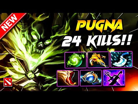 Dota 2 PUGNA Gameplay | 24 Kills!! PUGNA DOTA 2 Gameplay | Pugna Carry Build Pro Gameplay Guide 7.39