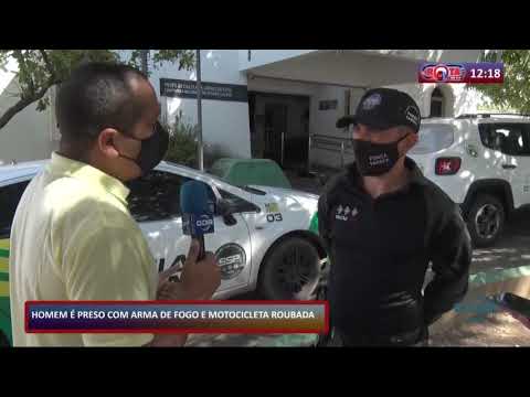 Meliante eÌ autuado ao pilotar moto roubada, portando armas e drogas 21 09 2020
