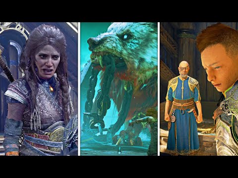 Everyone's reaction to Atreus freeing the GIANT WOLF (Garm)- God of War Ragnarok