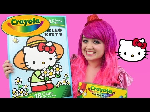 Hello Kitty GIANT Coloring Page Crayola Coloring Book | COLORING WITH KiMMi THE CLOWN Video