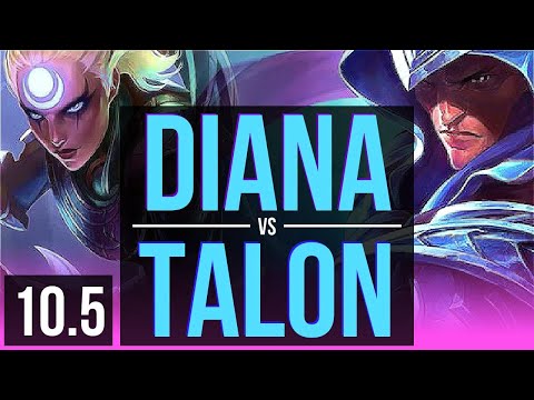 DIANA vs TALON (MID) (DEFEAT) | 1.1M mastery points, 2 early solo kills | EUW Grandmaster | v10.5