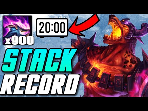 I HIT 900 STACKS ON NASUS IN 20 MINUTES! NASUS JUNGLE IS A STACKING MACHINE - League of Legends