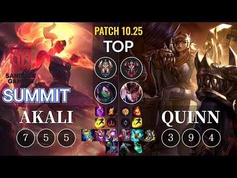 SB Summit Akali vs Quinn Top - KR Patch 10.25