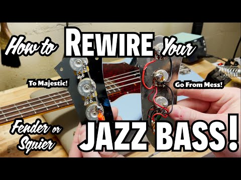 How to Rewire a Fender or Squier Jazz Bass! Build your own wiring harness!
