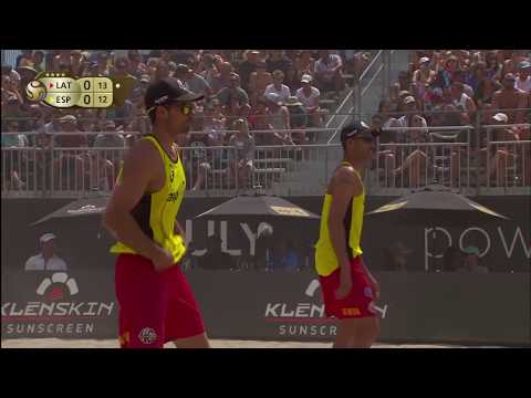 2018 FIVB Huntington Beach Open: Samoilovs/Smedins vs Herrera/Gavira - Men's Bronze Medal Match