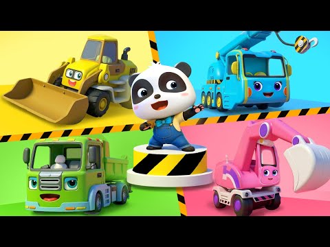 Construction Trucks, I Need Your Help | Learn Excavator + More Nursery Rhymes | BabyBus - Cars World