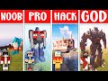 Minecraft OPTIMUS PRIME Truck HOUSE BUILD CHALLENGE - NOOB vs PRO vs HACKER vs GOD / Animation