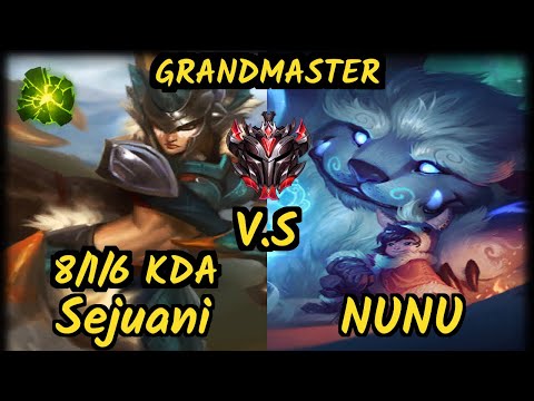 OPT Meteos (SEJUANI) vs NUNU & WILLUMP - 8/1/6 KDA JUNGLE GAMEPLAY - NA Ranked GRANDMASTER
