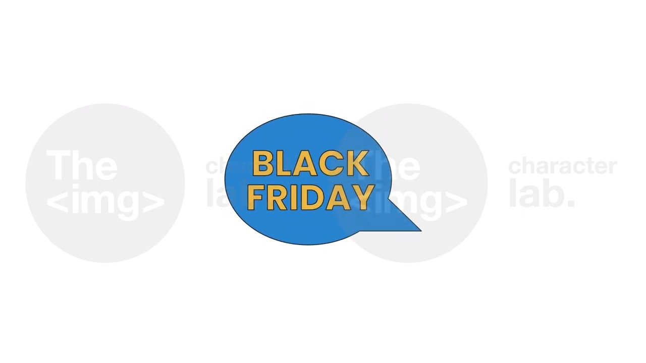 Black friday speech bubble line 2D offer sticker animation