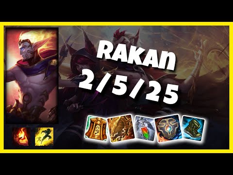 EU Challenger Rakan SUPPORT (2/5/25) vs BARD Gameplay Replay - Patch 10.19