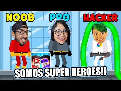 NOOB vs PRO vs HACKER in SUPERHERO LEAGUE! | Karim Plays Games